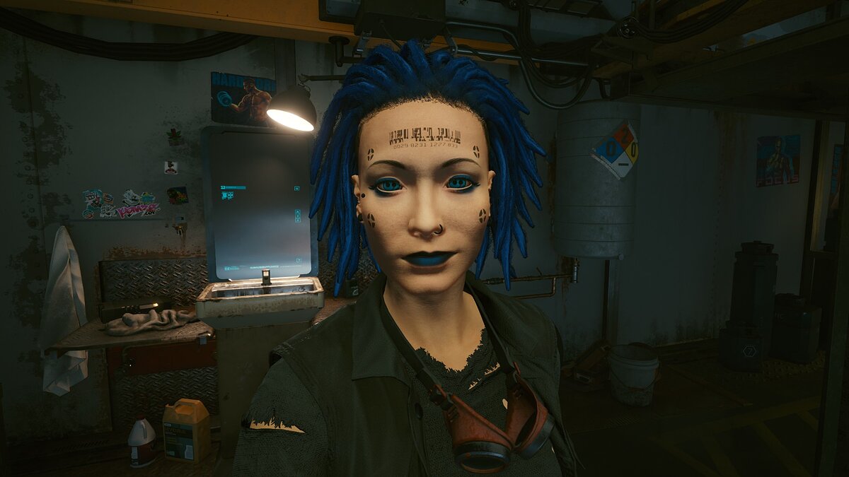 Cyberpunk 2077 — Ви с синими дредами