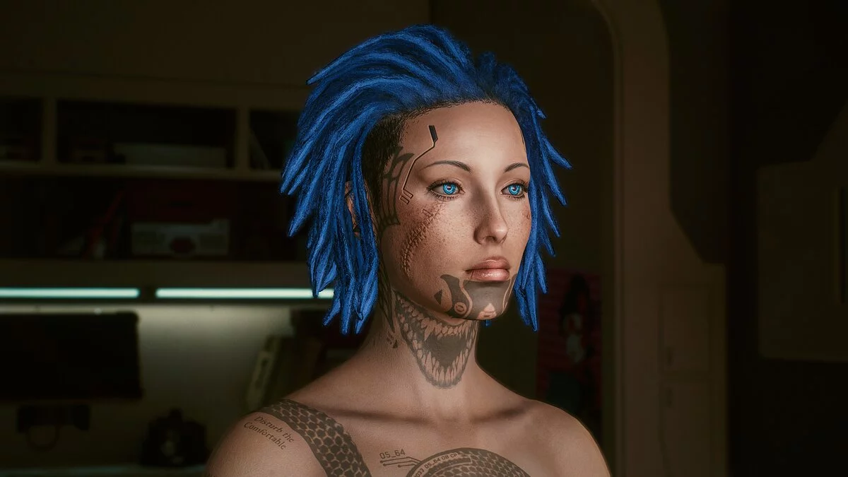 Cyberpunk 2077 — Синеволосая Ви