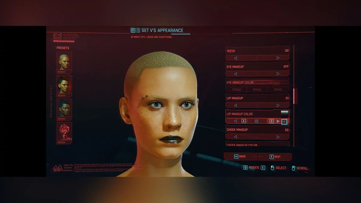 Cyberpunk 2077 — Нежные цвета губ