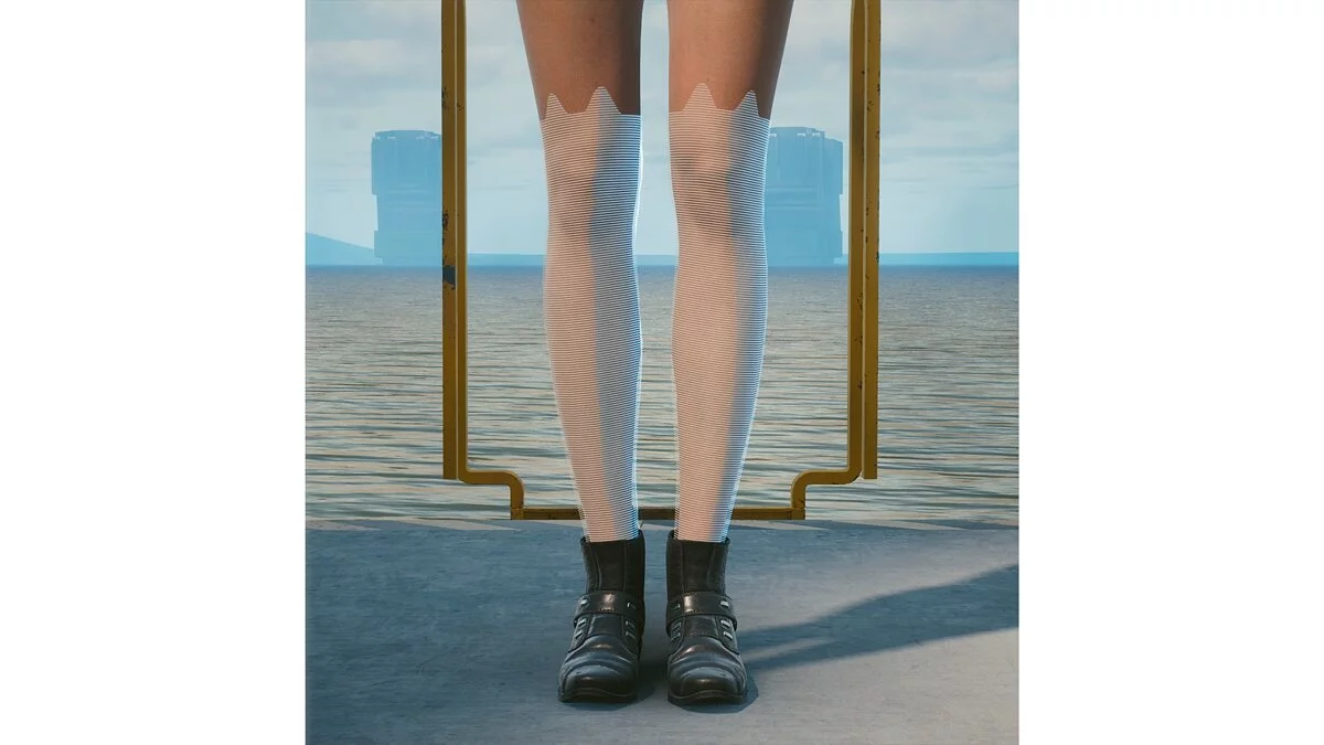 Cyberpunk 2077 — Женские носки до колена с котиками