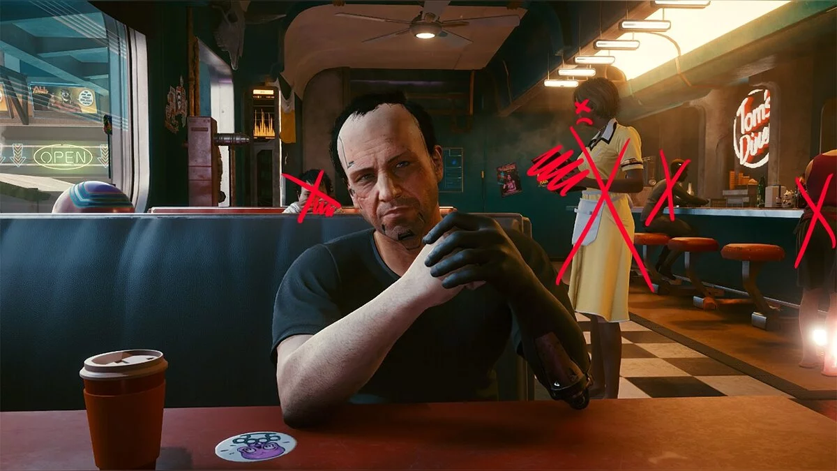 Cyberpunk 2077 — Удаление NPC из закусочной