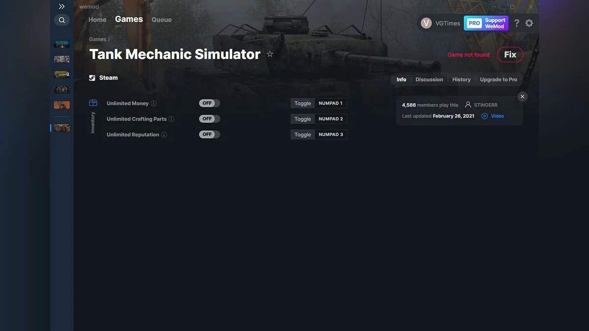 Tank Mechanic Simulator — Трейнер (+3) от 26.02.2021 [WeMod]