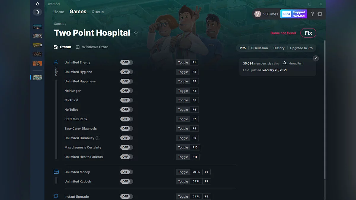 Two Point Hospital — Трейнер (+15) от 26.02.2021 [WeMod]