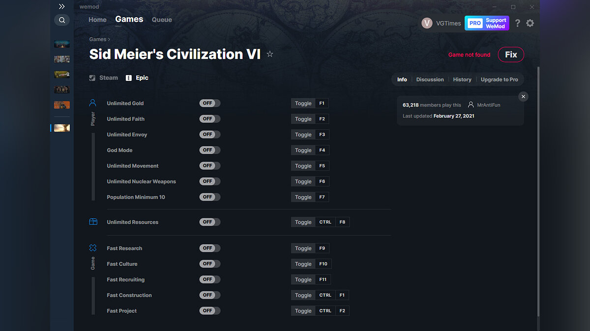 Sid Meier&#039;s Civilization 6 — Трейнер (+13) от 27.02.2021 [WeMod]