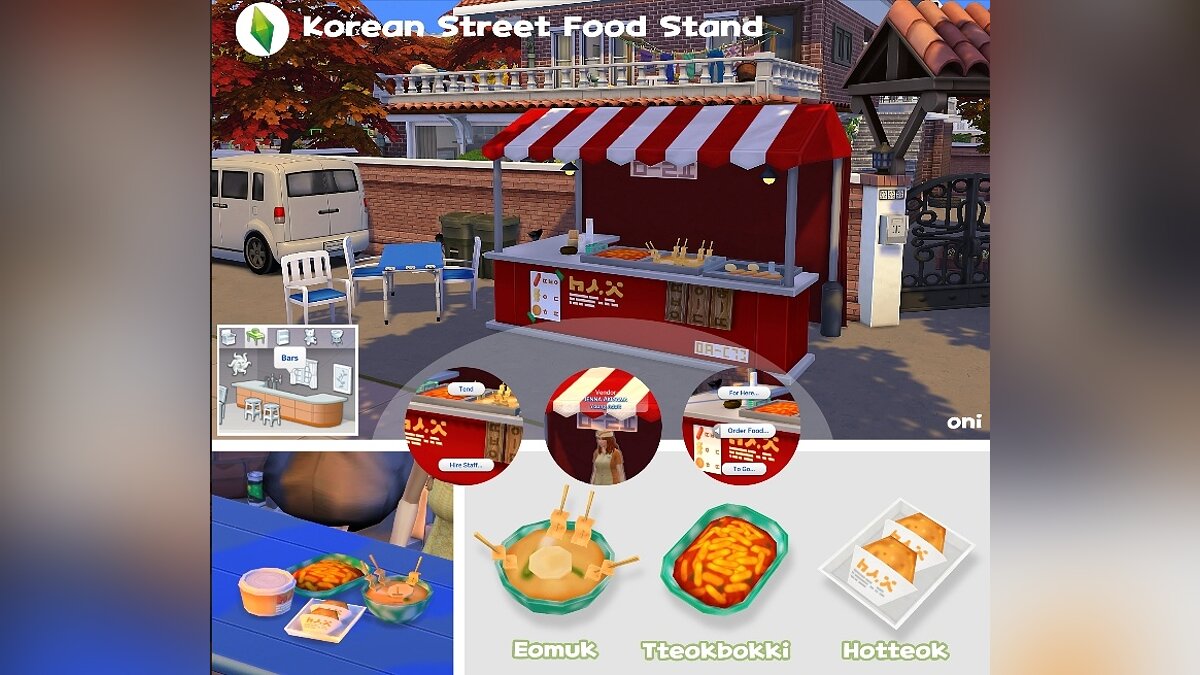 The Sims 4 — Функциональный киоск с корейской уличной едой