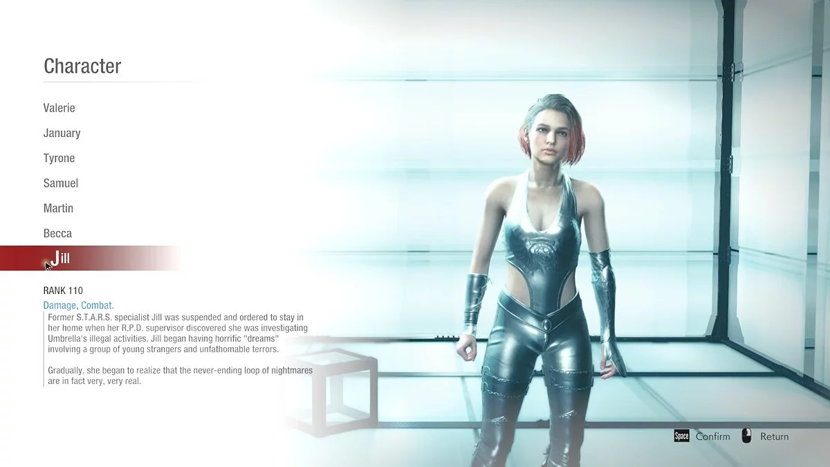 Resident Evil: Resistance — Удаление повязки на глазу для Джилл