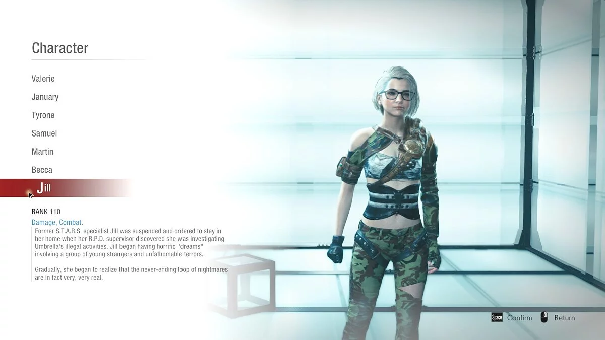 Resident Evil: Resistance — Джилл в костюме пустоши