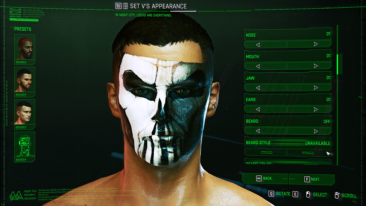 Cyberpunk 2077 — Новые раскраски для лица