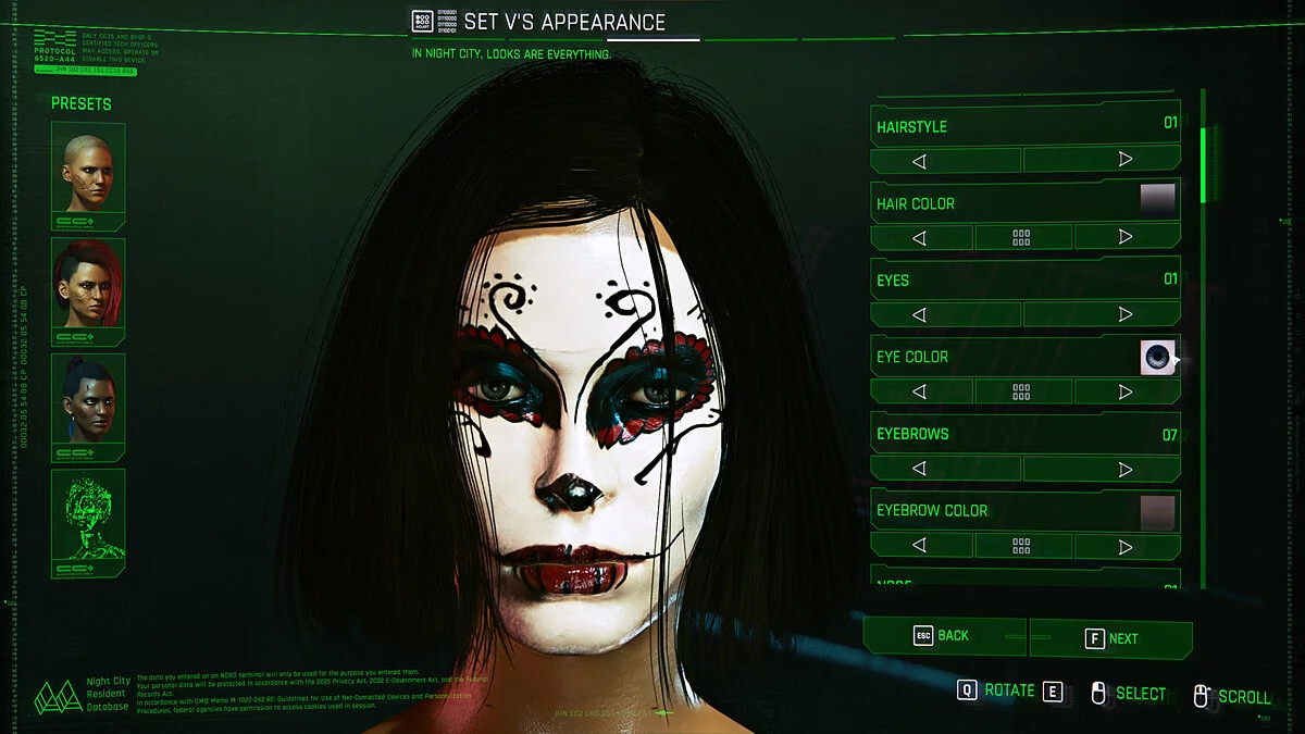 Cyberpunk 2077 — Новые раскраски для лица