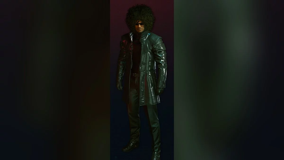 Cyberpunk 2077 — Черный кожаный плащ