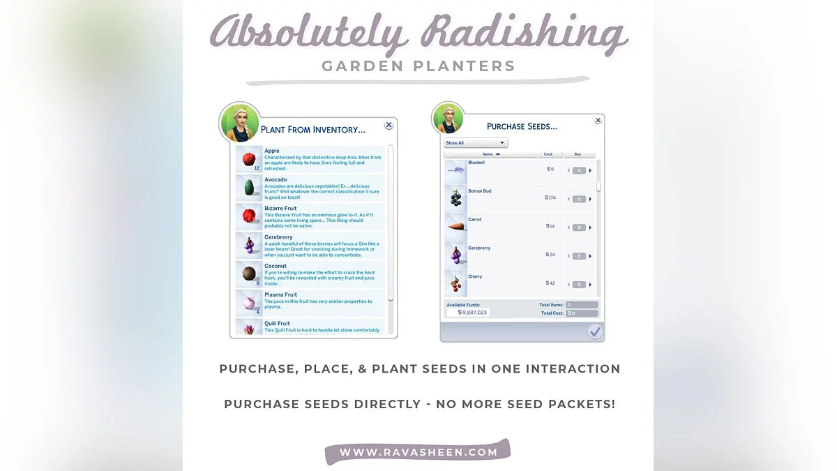 The Sims 4 — Новые места для посадки и новая система покупки семян