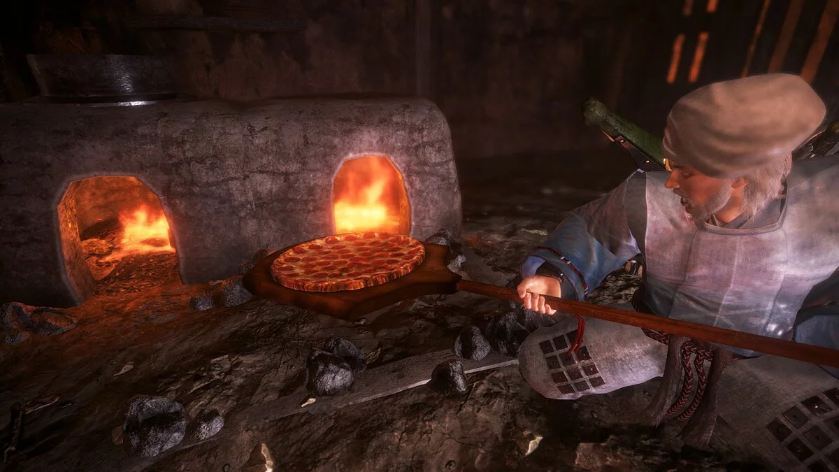 Nioh 2: Complete Edition — Лопата с пиццей вместо топора