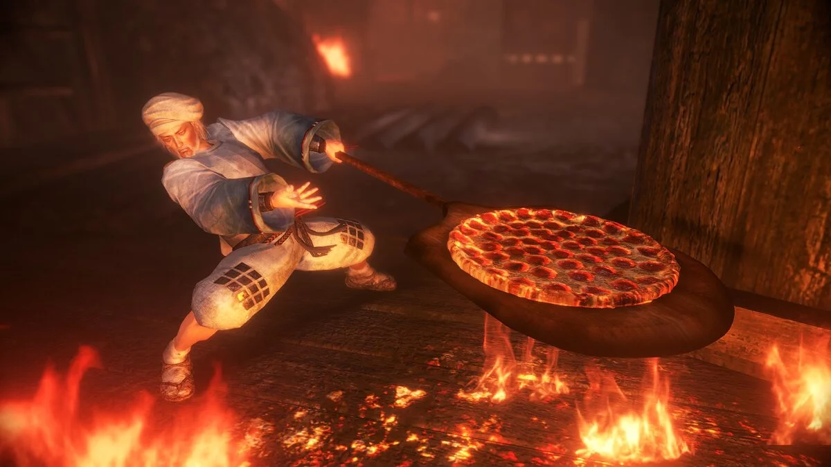 Nioh 2: Complete Edition — Лопата с пиццей вместо топора