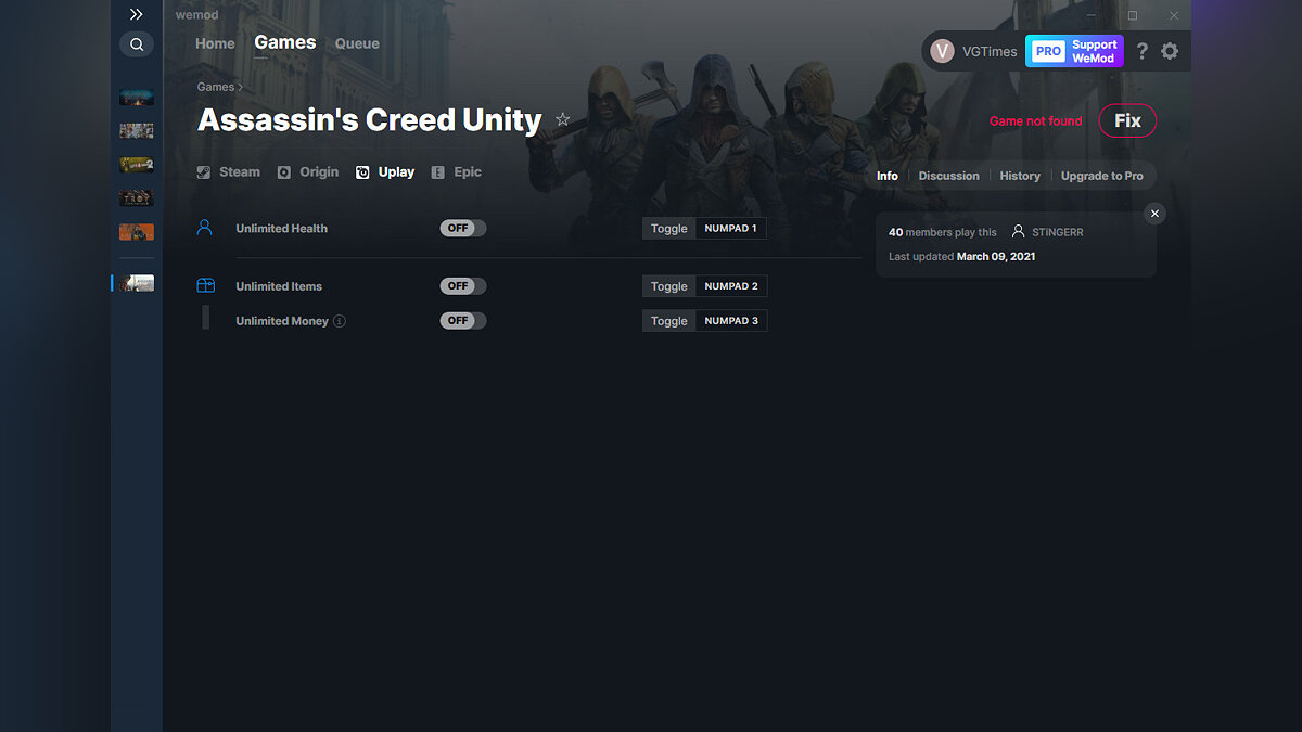 Assassin&#039;s Creed: Unity — Трейнер (+3) от 09.03.2021 [WeMod]