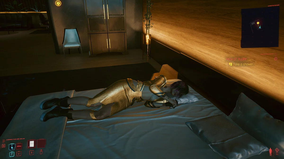 Cyberpunk 2077 — Джуди в золотом платье Ханако