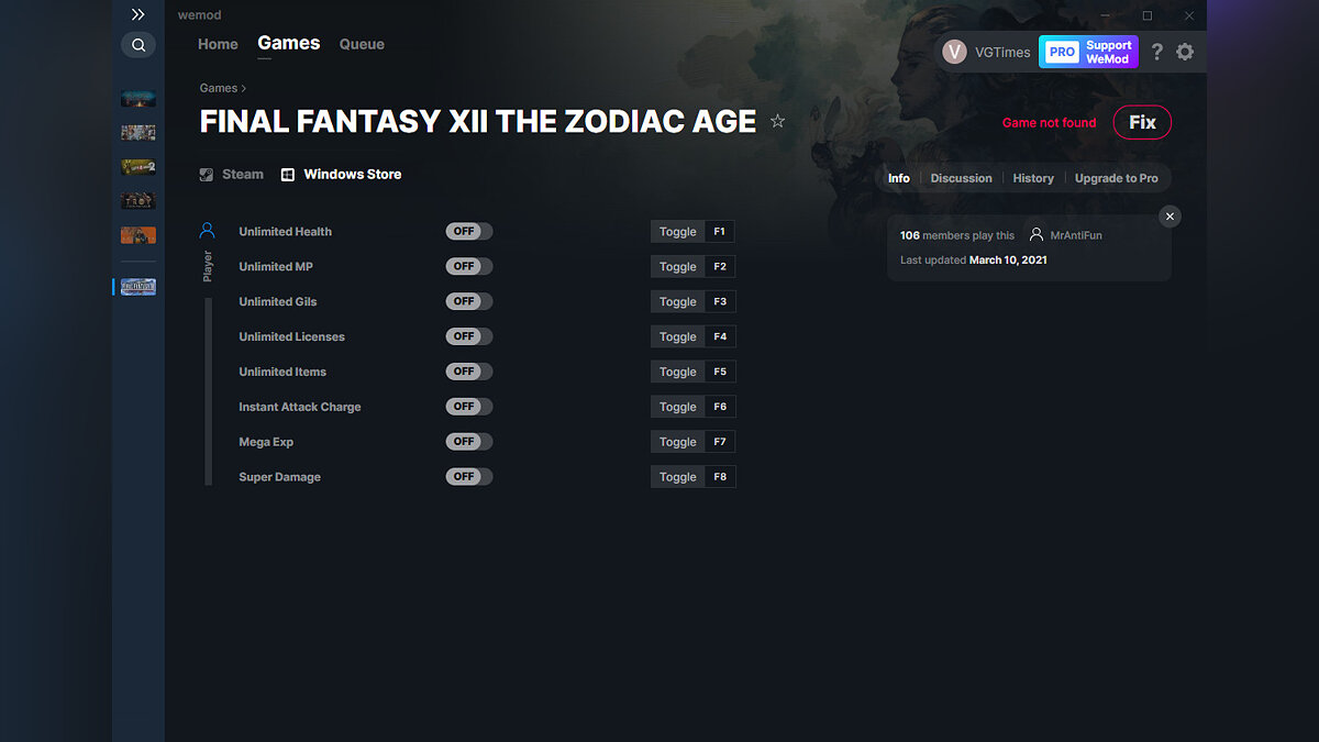 Final Fantasy XII: The Zodiac Age — Трейнер (+8) от 10.03.2021 [WeMod]