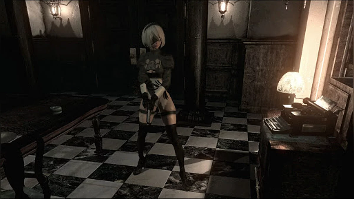 Resident Evil HD Remaster — 2B из игры Nier Automata