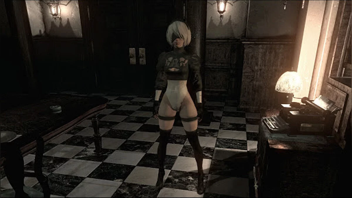 Resident Evil HD Remaster — 2B из игры Nier Automata