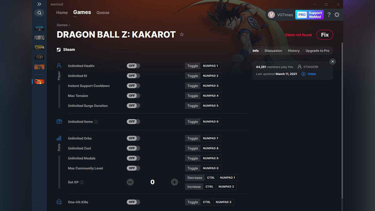 Dragon Ball Z: Kakarot — Трейнер (+12) от 12.03.2021 [WeMod]