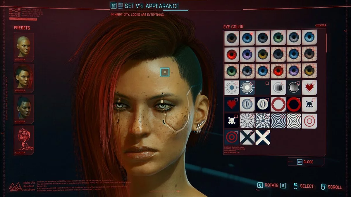 Cyberpunk 2077 — Пользовательские цвета глаз