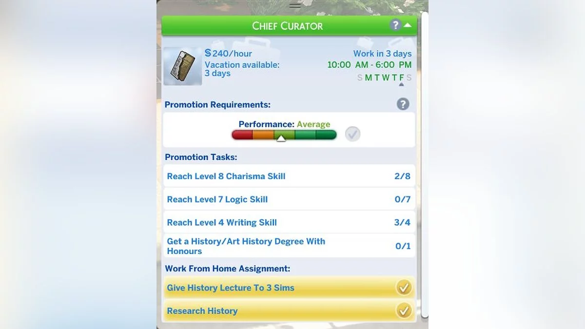 The Sims 4 — Карьера куратора музея