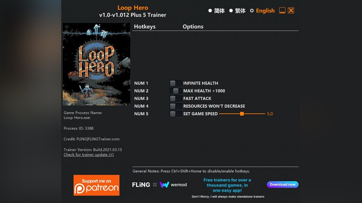 Loop Hero — Трейнер (+5) [1.0 - 1.012]