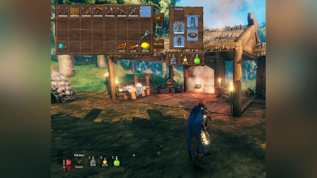 Valheim — Слоты экипировки и быстрого доступа