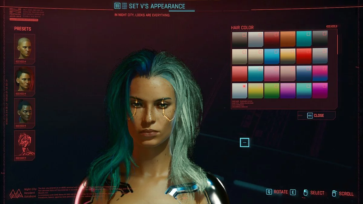 Cyberpunk 2077 — Разноцветные волосы