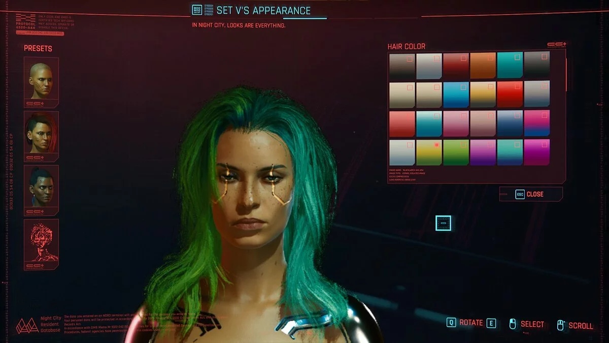 Cyberpunk 2077 — Разноцветные волосы