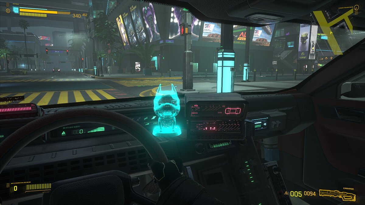 Cyberpunk 2077 — Голографическая собака в машине