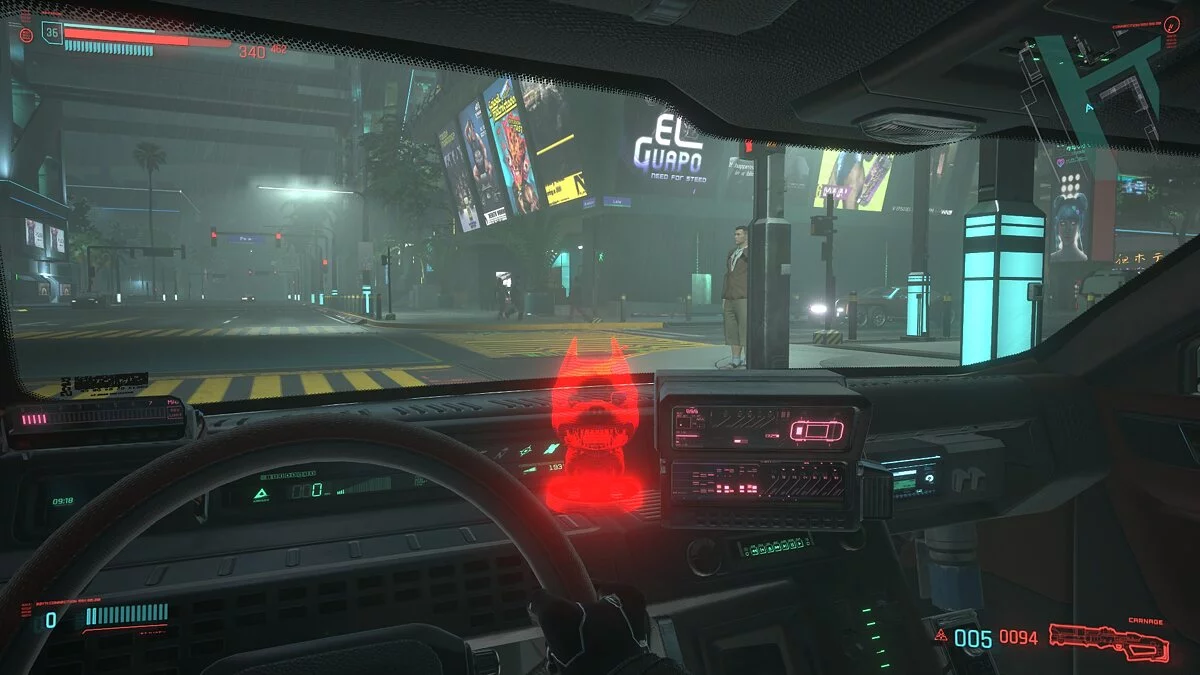 Cyberpunk 2077 — Голографическая собака в машине