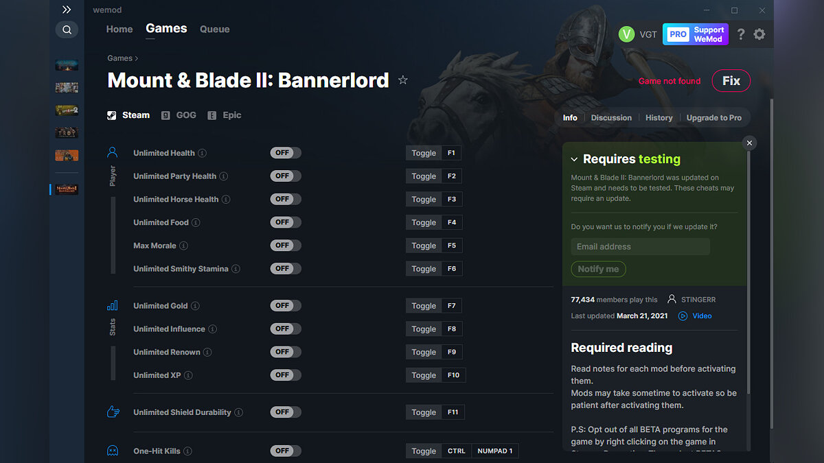 Mount &amp; Blade 2: Bannerlord — Трейнер (+12) от 21.03.2021 [WeMod]