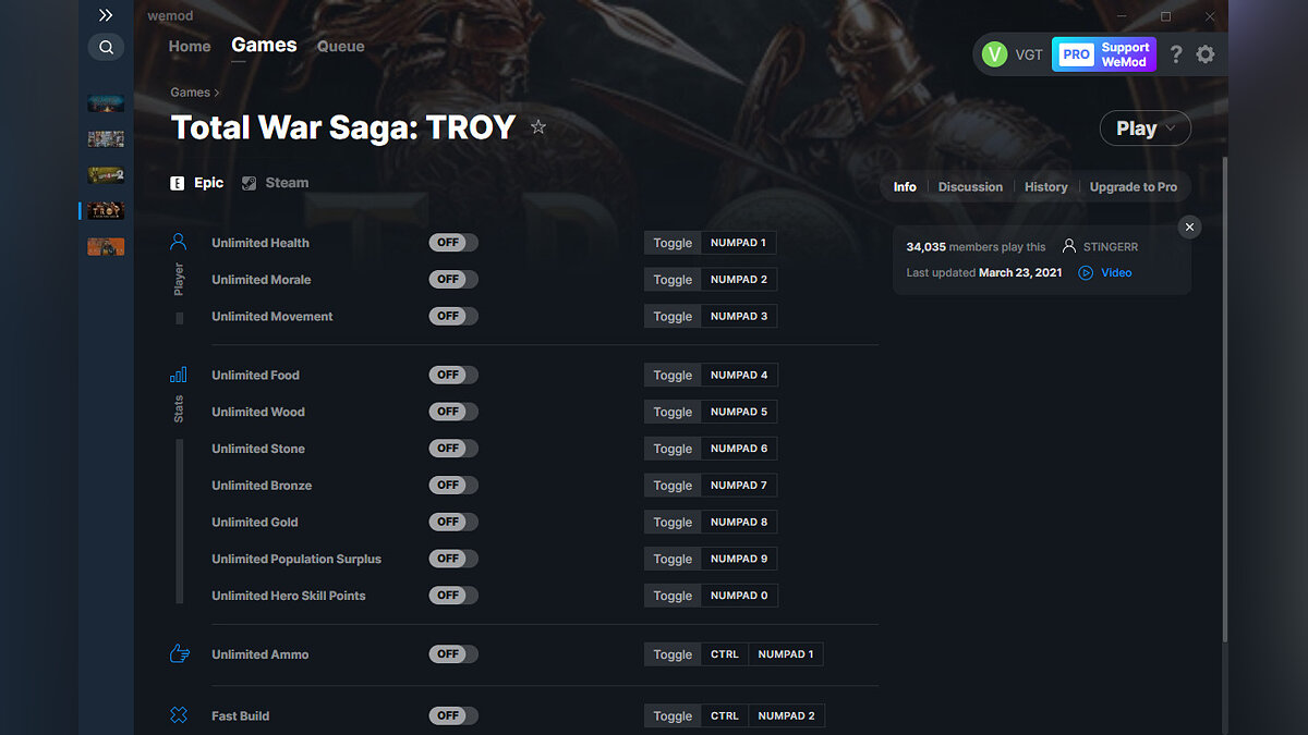 Total War Saga: Troy — Трейнер (+13) от 23.03.2021 [WeMod]