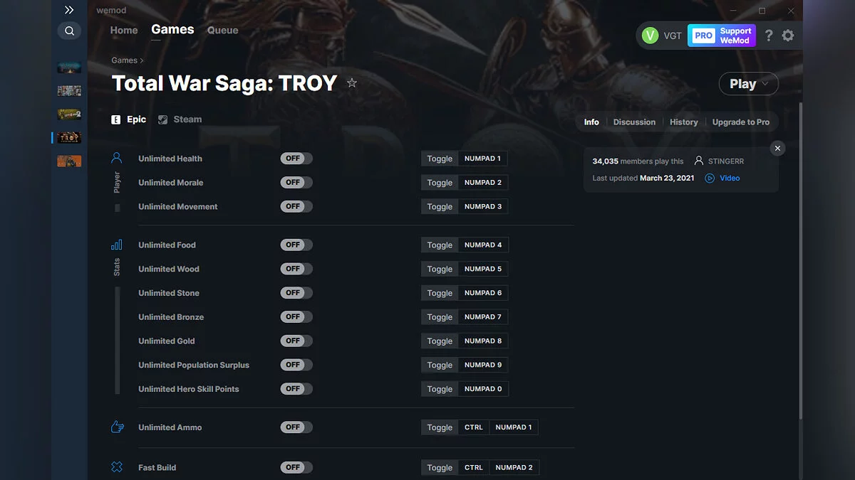 Total War Saga: Troy — Трейнер (+13) от 23.03.2021 [WeMod]