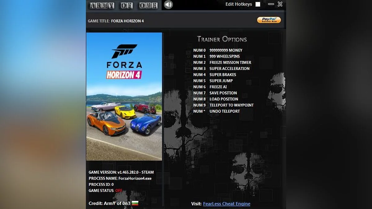 Forza Horizon 4 — Трейнер (+11) [1.465.282.0/Steam]