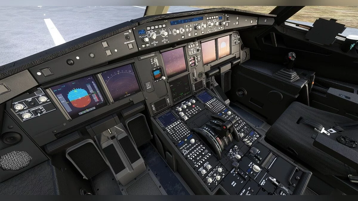 Microsoft Flight Simulator — Черная кабина и синее освещение для A320
