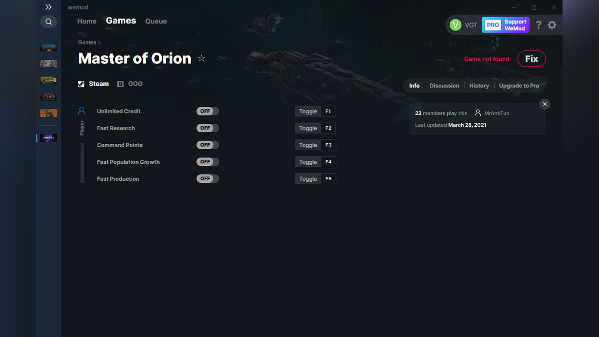 Master of Orion — Трейнер (+5) от 28.03.2021 [WeMod]