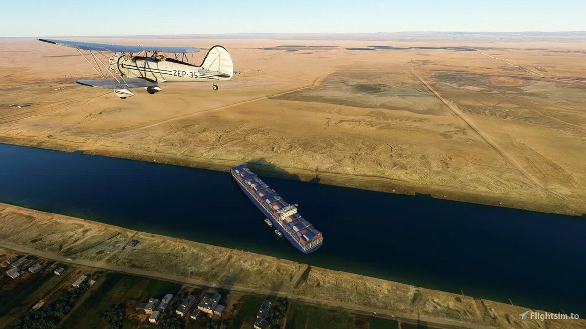 Microsoft Flight Simulator — Суэцкий канал и застрявший танкер