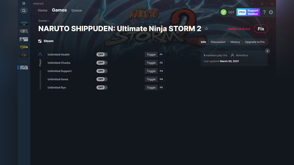 Naruto Shippuden: Ultimate Ninja Storm 2 — Трейнер (+5) от 30.03.2021 [WeMod]