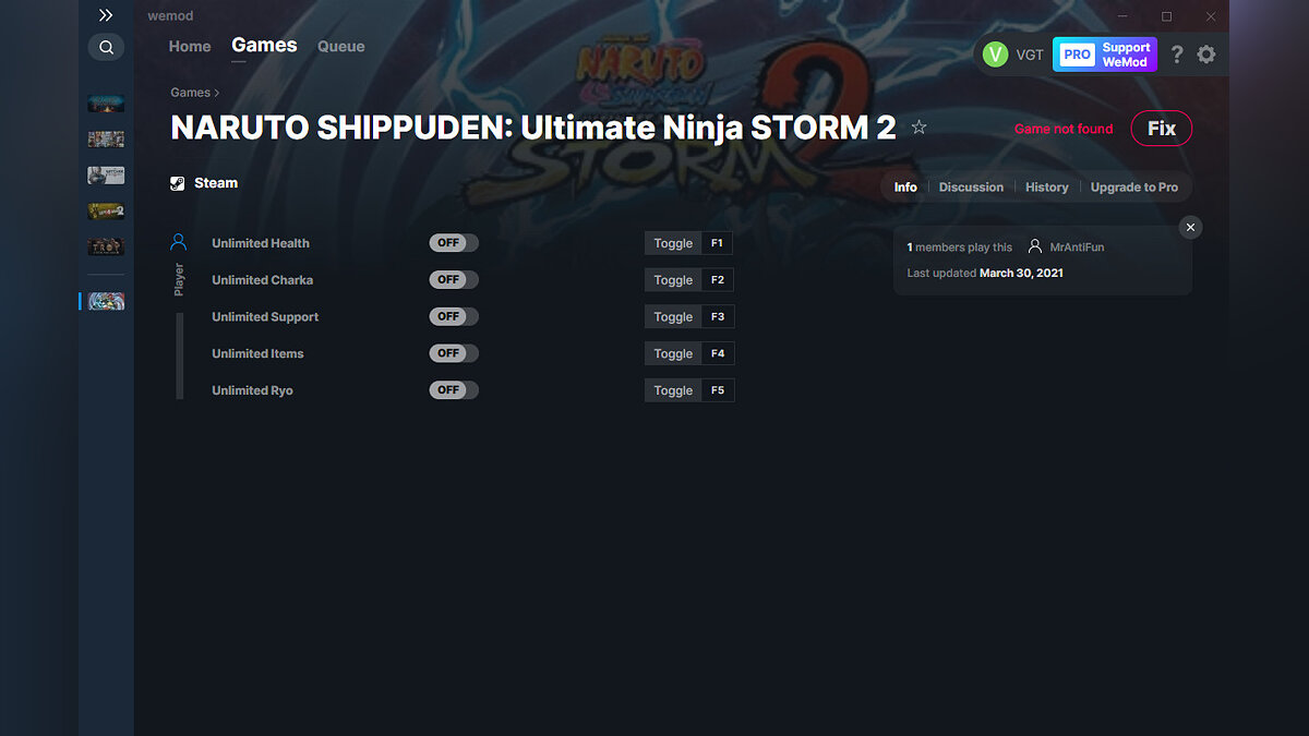 Naruto Shippuden: Ultimate Ninja Storm 2 — Трейнер (+5) от 30.03.2021  [WeMod] / Трейнеры / Читы