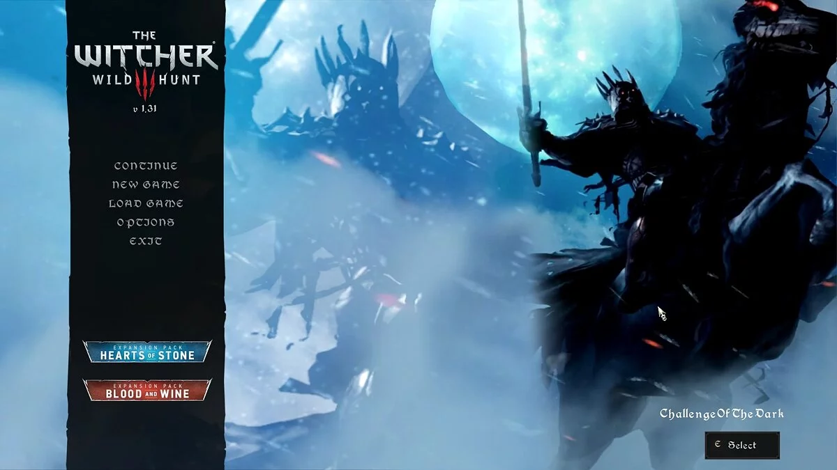The Witcher 3: Wild Hunt - Complete Edition — Главное меню Эредина