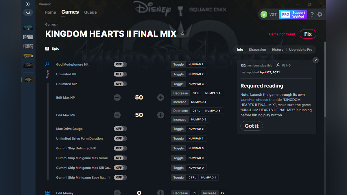 Kingdom Hearts 2: Final Mix+ — Трейнер (+26) от 02.04.2021 [WeMod]