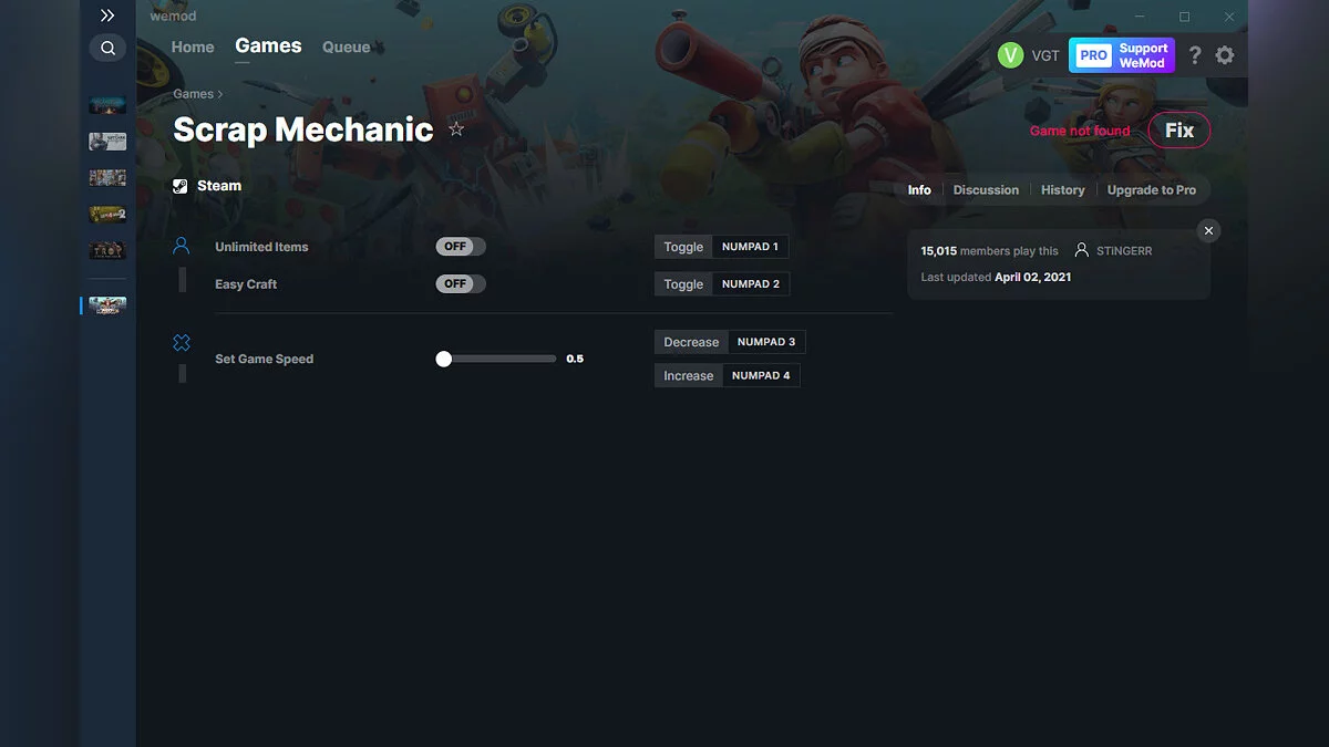 Scrap Mechanic — Трейнер (+3) от 02.04.2021 [WeMod]