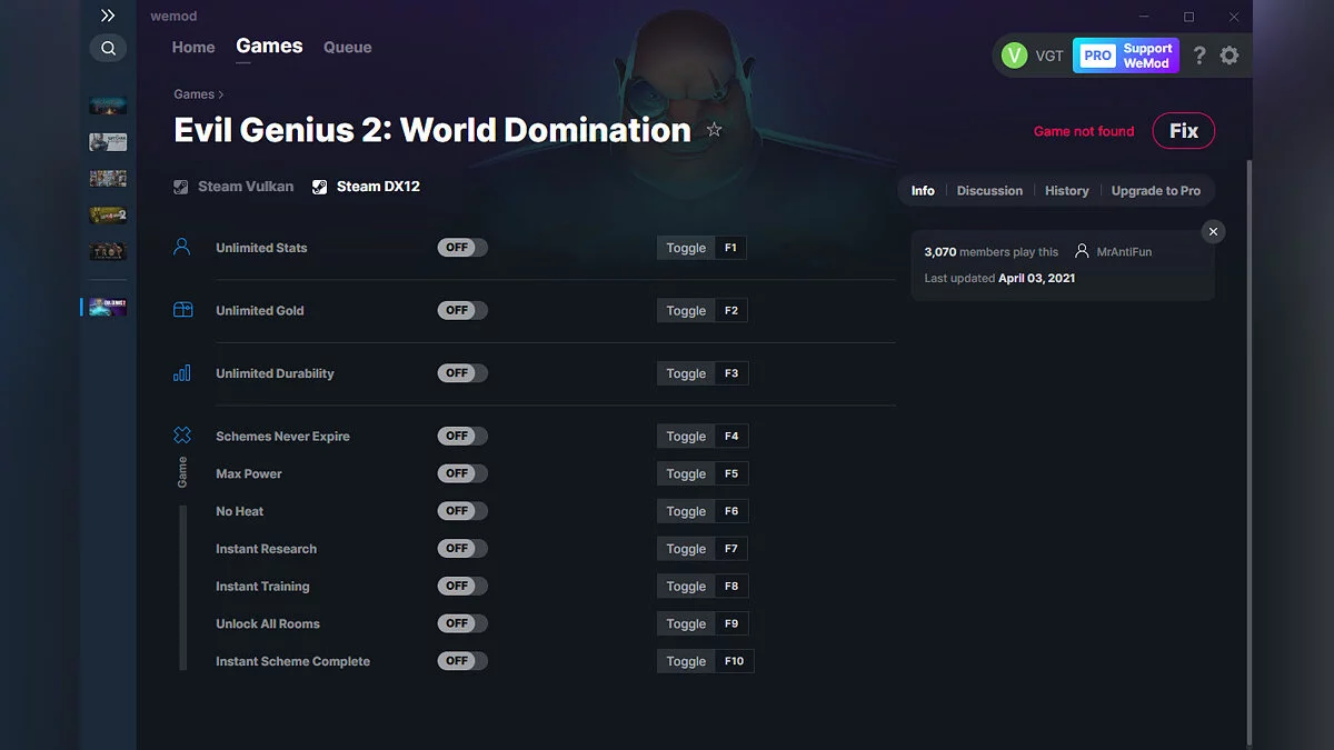 Evil Genius 2: World Domination — Трейнер (+10) от 03.04.2021 [WeMod]