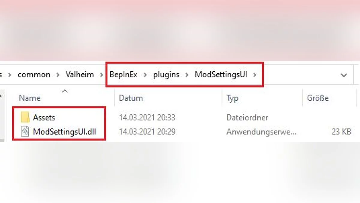 Valheim — Пользовательский интерфейс настроек мода