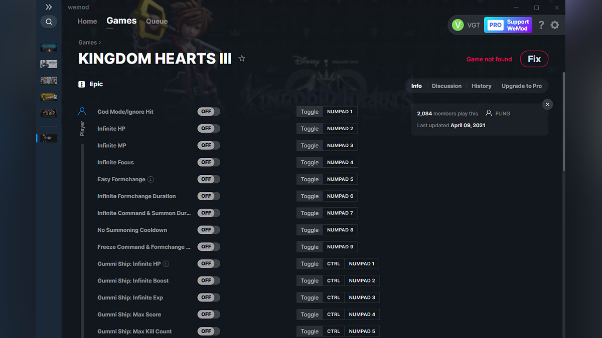 Kingdom Hearts 3 — Трейнер (+39) от 09.04.2021 [WeMod]