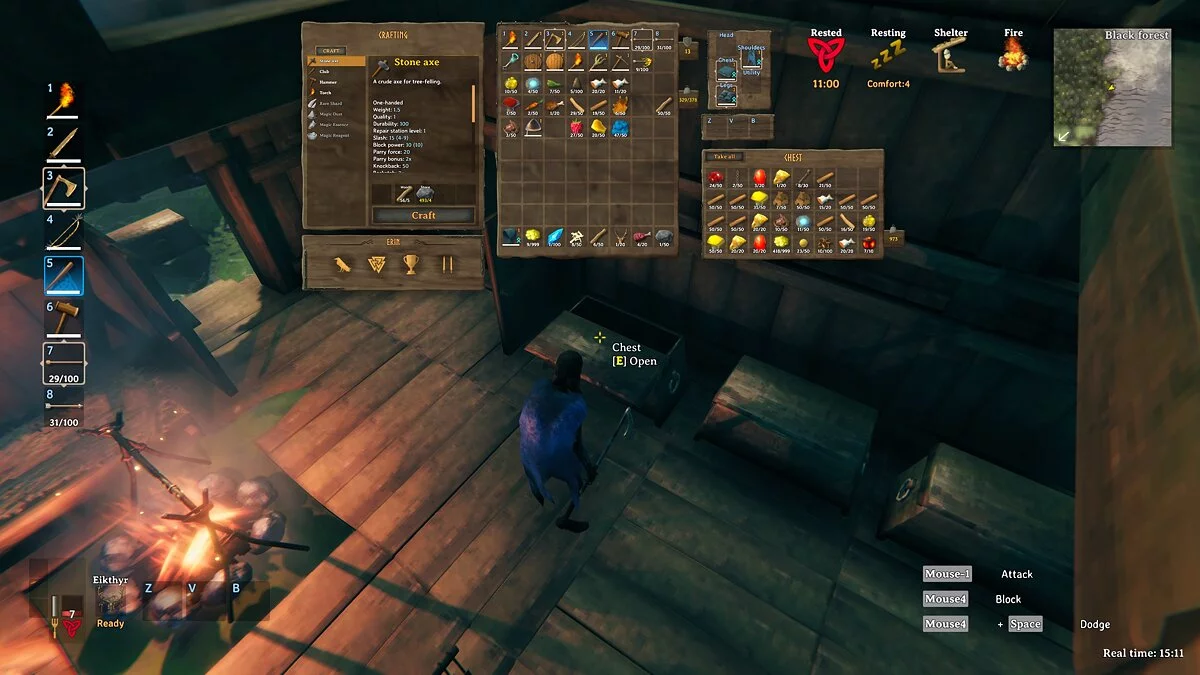 Valheim — Подвижные окна инвентаря