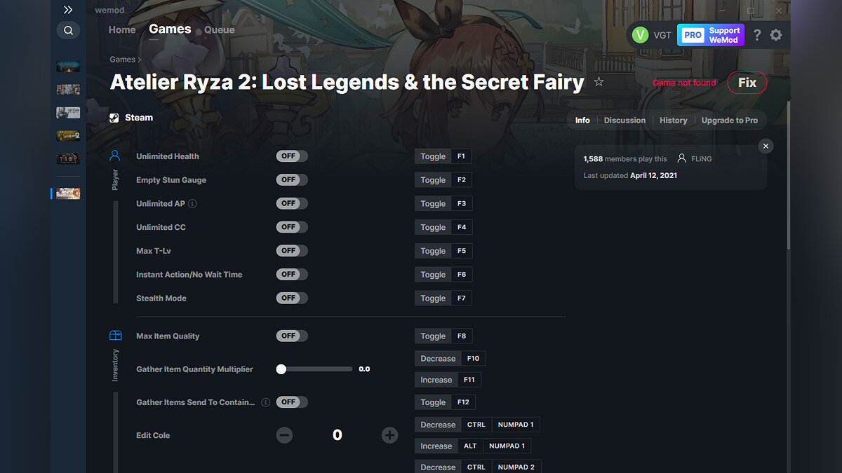Atelier Ryza 2: Lost Legends &amp; the Secret Fairy — Трейнер (+29) от 12.04.2021 [WeMod]