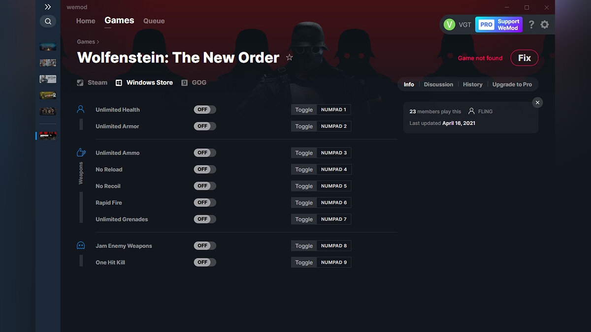 Wolfenstein: The New Order — Трейнер (+9) от 16.04.2021 [WeMod]