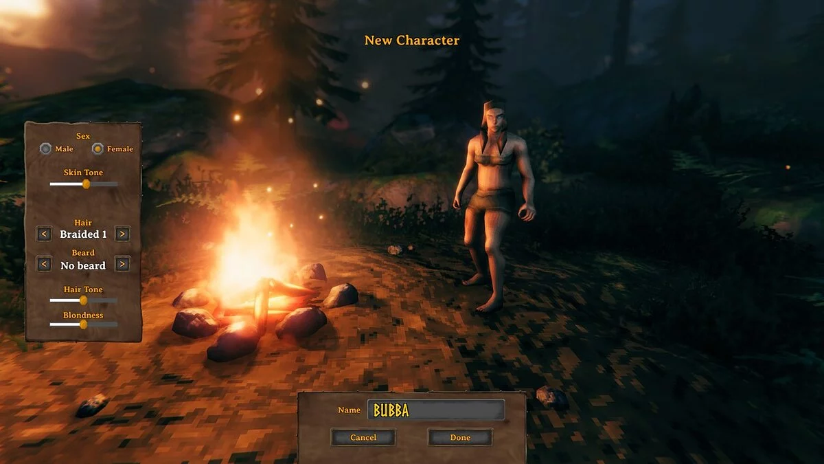 Valheim — Кнопка редактирования персонажа